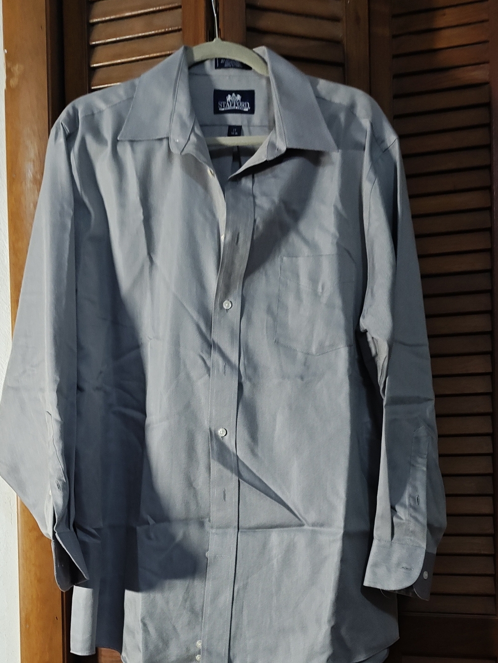 Stafford Men’s Gray Long-Sleeve Dress Shirt